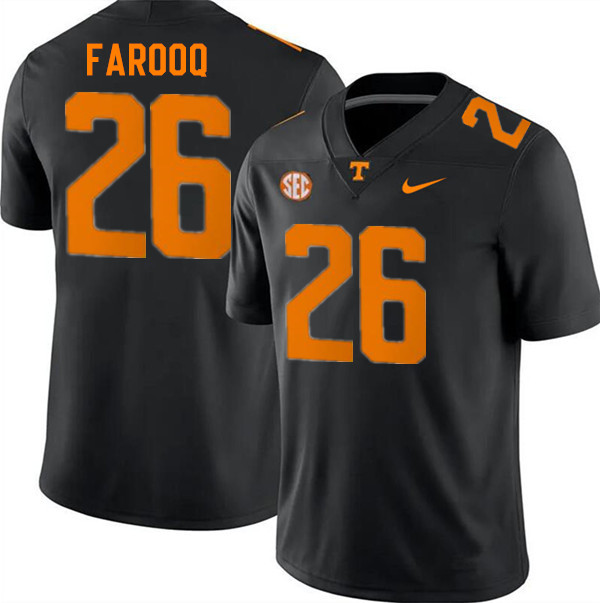 Men #26 Edrees Farooq Tennessee Volunteers College Football Jerseys Stitched-Black